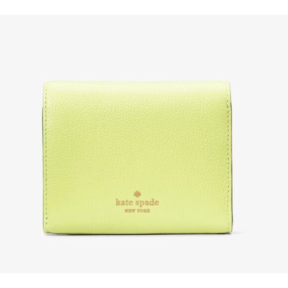 New Kate Spade Kayla Small L-Zip Wallet Leather Lime Slushy - Picture 3 of 3
